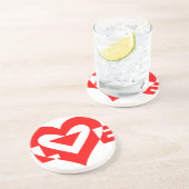 Coole Liebe Grafik, rot Getränkeuntersetzer (Seite)