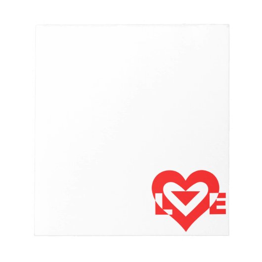 Coole Liebe Grafik, rot Notizblock (Vorderseite)