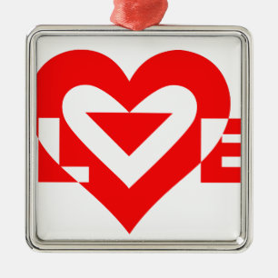 Coole Liebe Grafik, rot Ornament Aus Metall