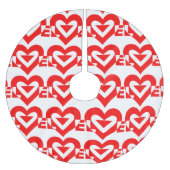 Coole Liebe Grafik, rot Polyester Weihnachtsbaumdecke (Vorderseite)