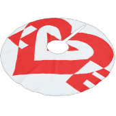 Coole Liebe Grafik, rot Polyester Weihnachtsbaumdecke (Schrägansicht)