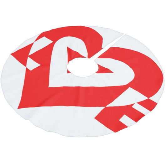 Coole Liebe Grafik, rot Polyester Weihnachtsbaumdecke (Schrägansicht)