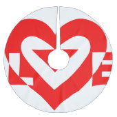 Coole Liebe Grafik, rot Polyester Weihnachtsbaumdecke (Vorderseite)