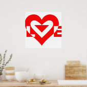 Coole Liebe Grafik, rot Poster (Küche)
