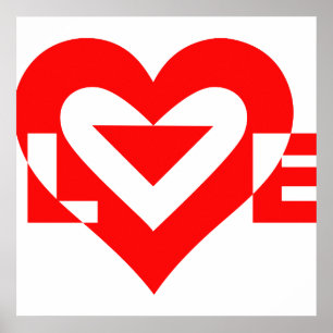 Coole Liebe Grafik, rot Poster