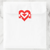 Coole Liebe Grafik, rot Quadratischer Aufkleber (Tasche)