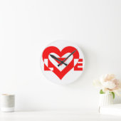 Coole Liebe Grafik, rot Runde Wanduhr (Zuhause)