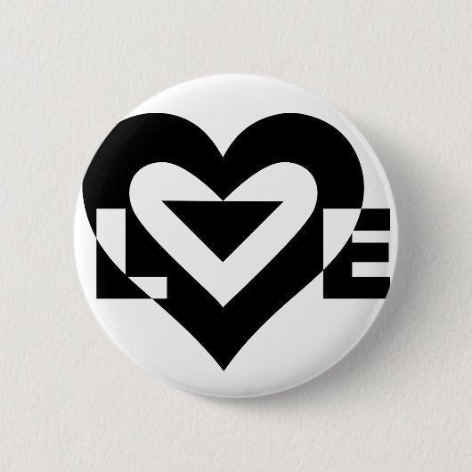 Coole Liebe Grafik, schwarz Button (Vorderseite)