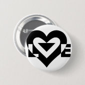 Coole Liebe Grafik, schwarz Button (Vorne & Hinten)