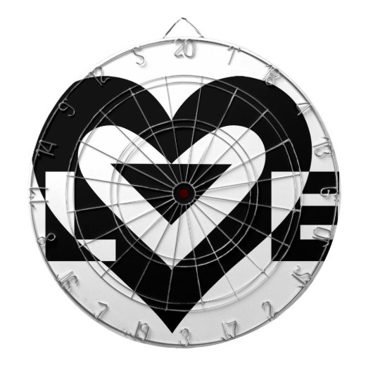 Coole Liebe Grafik, schwarz Dartscheibe (vorne)