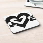 Coole Liebe Grafik, schwarz Getränkeuntersetzer (Linke Seite)