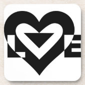 Coole Liebe Grafik, schwarz Getränkeuntersetzer (Vorderseite)