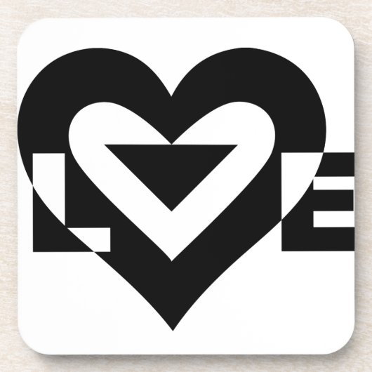 Coole Liebe Grafik, schwarz Getränkeuntersetzer (Vorderseite)