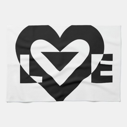 Coole Liebe Grafik, schwarz Handtuch (Horizontal)