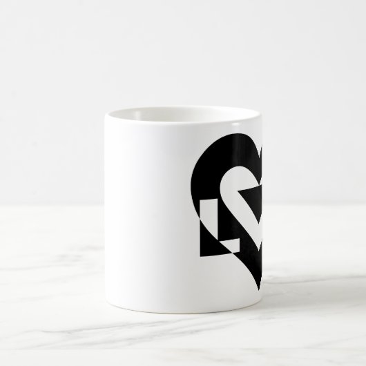 Coole Liebe Grafik, schwarz Kaffeetasse (Mittel)