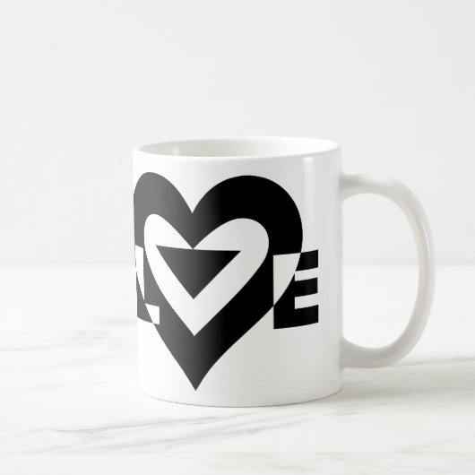 Coole Liebe Grafik, schwarz Kaffeetasse (Rechts)