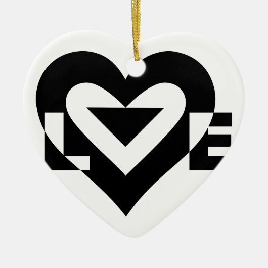 Coole Liebe Grafik, schwarz Keramikornament (Vorne)