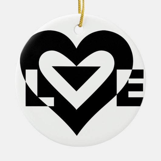 Coole Liebe Grafik, schwarz Keramikornament (Vorne)