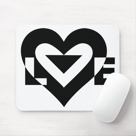 Coole Liebe Grafik, schwarz Mousepad (Mit Mouse)