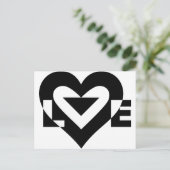 Coole Liebe Grafik, schwarz Postkarte (Stehend Vorderseite)