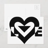 Coole Liebe Grafik, schwarz Postkarte (Vorne/Hinten)