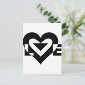 Coole Liebe Grafik, schwarz Postkarte (Stehend Vorderseite)