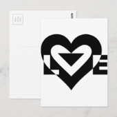 Coole Liebe Grafik, schwarz Postkarte (Vorne/Hinten)