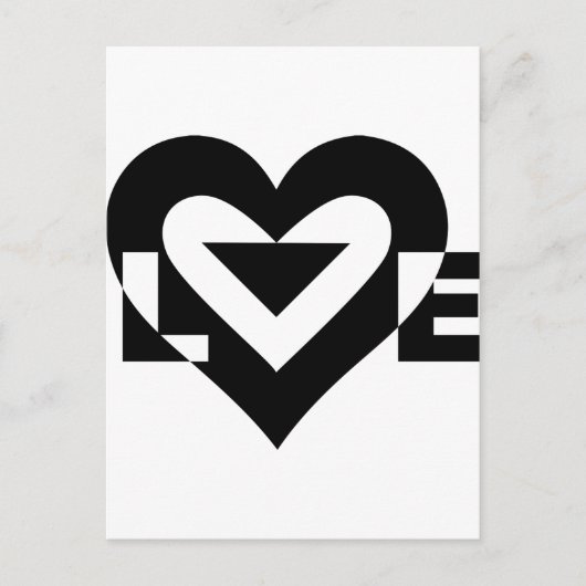 Coole Liebe Grafik, schwarz Postkarte (Vorderseite)