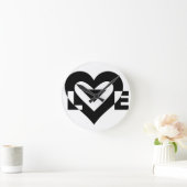 Coole Liebe Grafik, schwarz Runde Wanduhr (Zuhause)