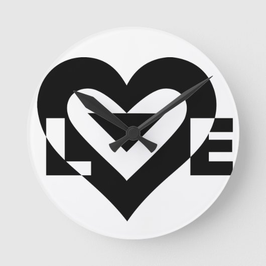 Coole Liebe Grafik, schwarz Runde Wanduhr (Vorderseite)
