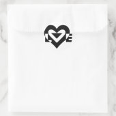 Coole Liebe Grafik, schwarz Runder Aufkleber (Tasche)