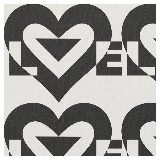 Coole Liebe Grafik, schwarz Stoff (Nahaufnahme)