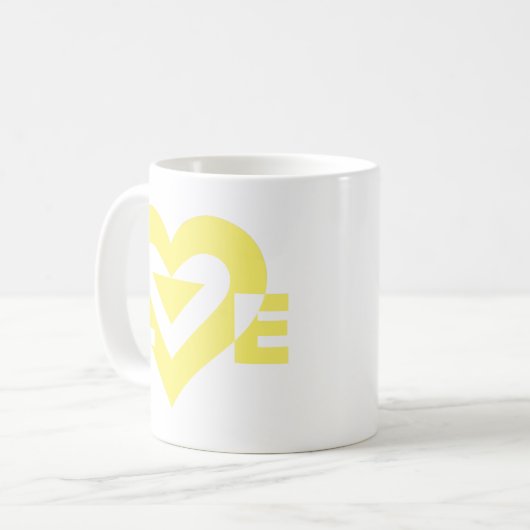 Coole Liebe Graphic, gelb Kaffeetasse (Vorderseite Links)