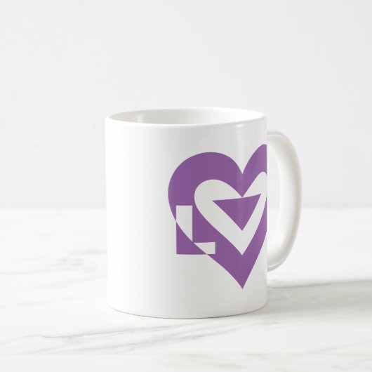 Coole Liebe Graphic, Lila Kaffeetasse (VorderseiteRechts)