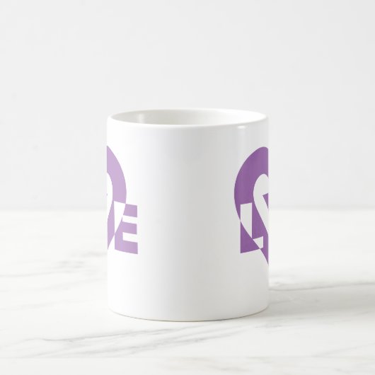Coole Liebe Graphic, Lila Kaffeetasse (Mittel)