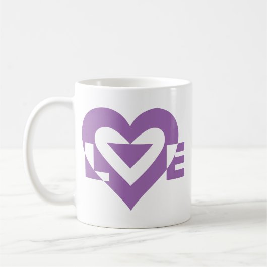 Coole Liebe Graphic, Lila Kaffeetasse (Links)