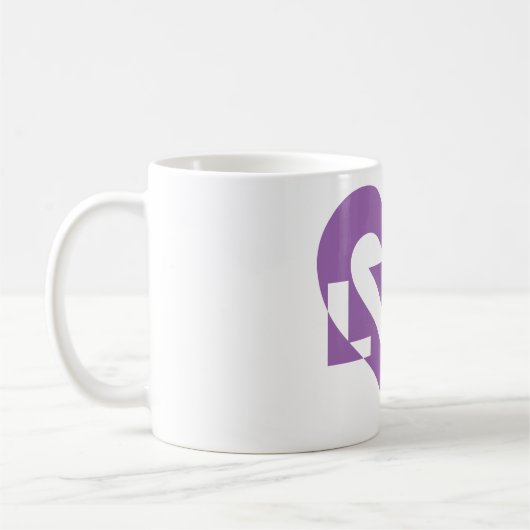 Coole Liebe Graphic, Lila Kaffeetasse (Links)
