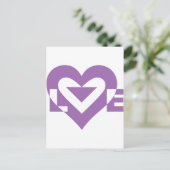 Coole Liebe Graphic, Lila Postkarte (Stehend Vorderseite)