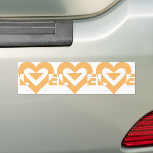 Coole Liebe Graphic, Orange Autoaufkleber (Auf Auto)