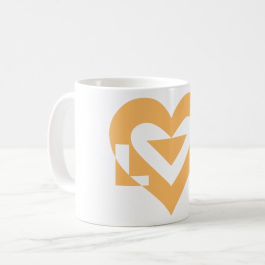 Coole Liebe Graphic, Orange Kaffeetasse (Vorderseite Links)