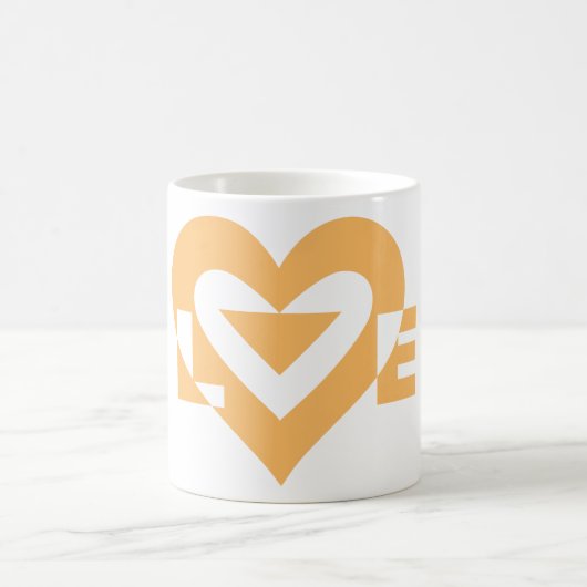 Coole Liebe Graphic, Orange Kaffeetasse (Mittel)