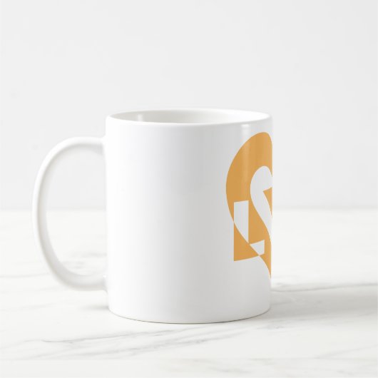 Coole Liebe Graphic, Orange Kaffeetasse (Links)