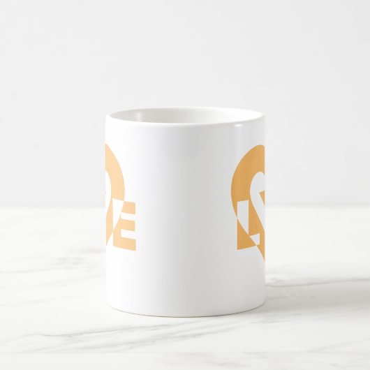 Coole Liebe Graphic, Orange Kaffeetasse (Mittel)