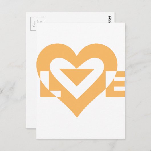 Coole Liebe Graphic, Orange Postkarte (Vorne/Hinten)