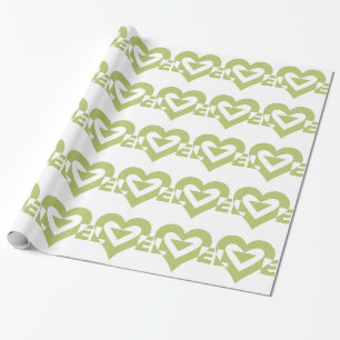 Coole Liebe Graphic, Sage Green Geschenkpapier