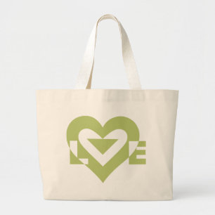 Coole Liebe Graphic, Sage Green Jumbo Stoffbeutel