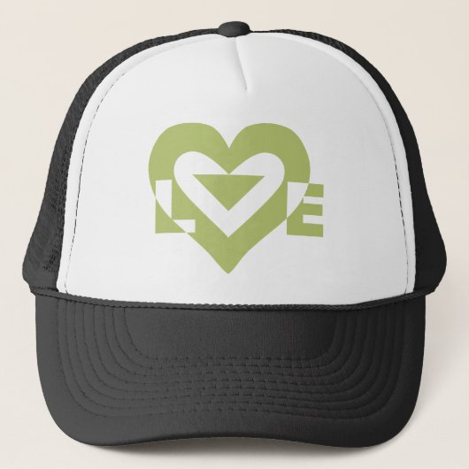 Coole Liebe Graphic, Sage Green Truckerkappe (Vorderseite)