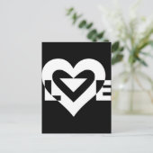 Coole Liebe Graphic, White Postkarte (Stehend Vorderseite)