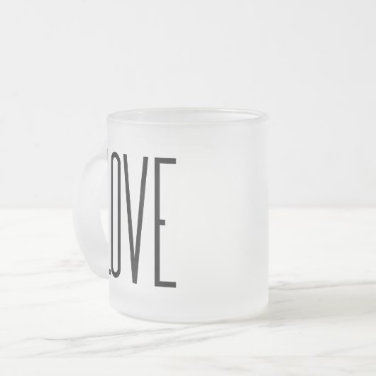 Coole Liebe - Minimalistischer grafischer Entwurf Mattglastasse (Vorderseite Links)