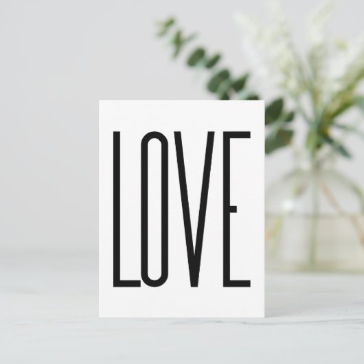 Coole Liebe - Minimalistisches Grafikdesign Postkarte (Stehend Vorderseite)